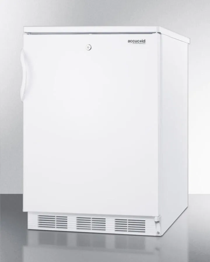 Summit CT66L Freestanding Refrigerator-Freezer For General Purpose Use, With Lock, Dual Evaporator Cooling, Cycle Defrost, And White Exterior