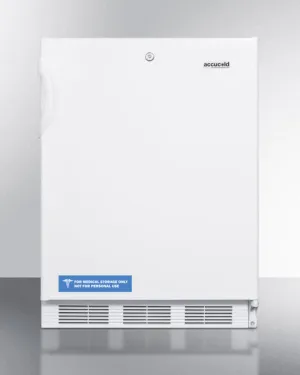 Summit CT66LBIADA Built-In Undercounter Ada Compliant Refrigerator-Freezer For General Purpose Use, With Dual Evaporator Cooling, Cycle Defrost, Lock, And White Exterior