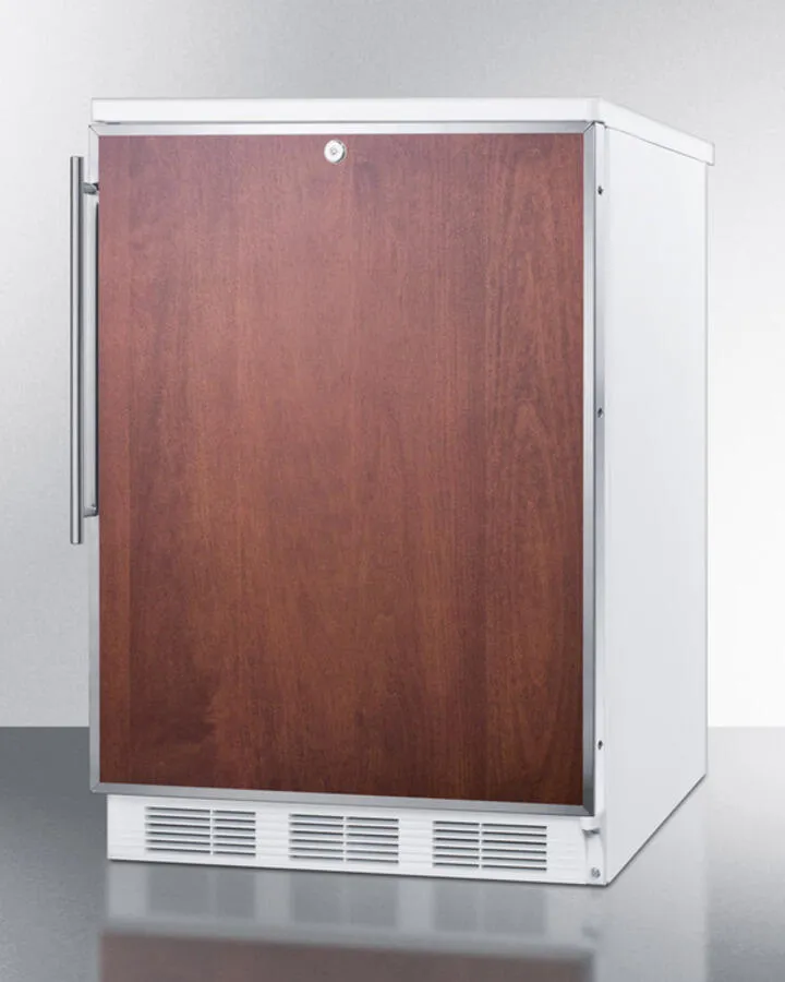 Summit CT66LBIFR Built-In Undercounter Refrigerator-Freezer For General Purpose Use, With Dual Evaporator Cooling, Lock, Ss Door Frame For Panel Inserts, And White Cabinet