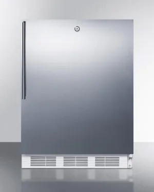 Summit CT66LBISSHVADA Built-In Undercounter Ada Compliant Refrigerator-Freezer For General Purpose Use, W/Dual Evaporator Cooling, Lock, Ss Door, Thin Handle, White Cabinet