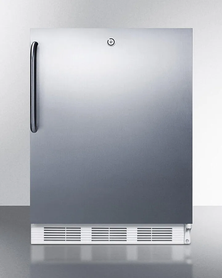 Summit CT66LWCSS Built-In Undercounter Refrigerator-Freezer For General Purpose Use, With Dual Evaporator Cooling, Cycle Defrost, Fully Wrapped Ss Exterior, And Lock