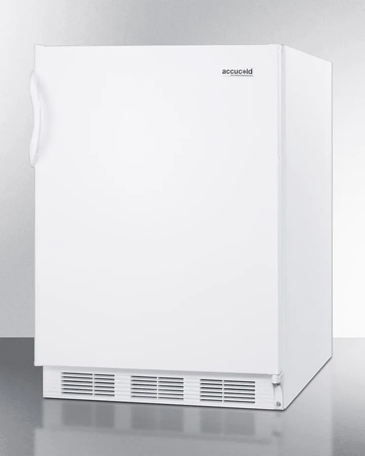 Summit CT66WBI Built-In Undercounter Refrigerator-Freezer For General Purpose Use, With Dual Evaporator Cooling, Cycle Defrost, And White Exterior