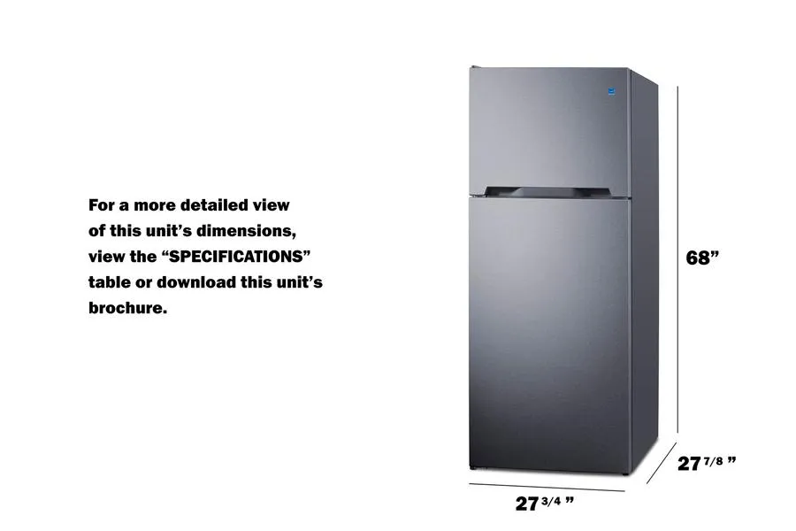 Summit CTR15SSLHD 28" Wide Top-Mount Refrigerator-Freezer