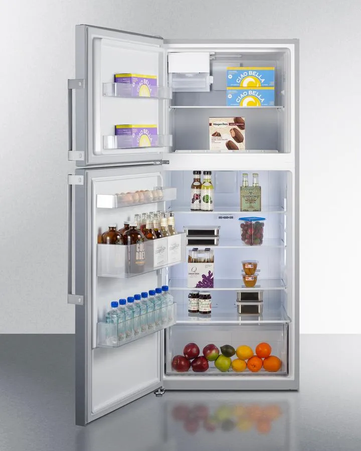 Summit FF1514SSIMLHD 28" Wide Top Mount Refrigerator-Freezer With Icemaker