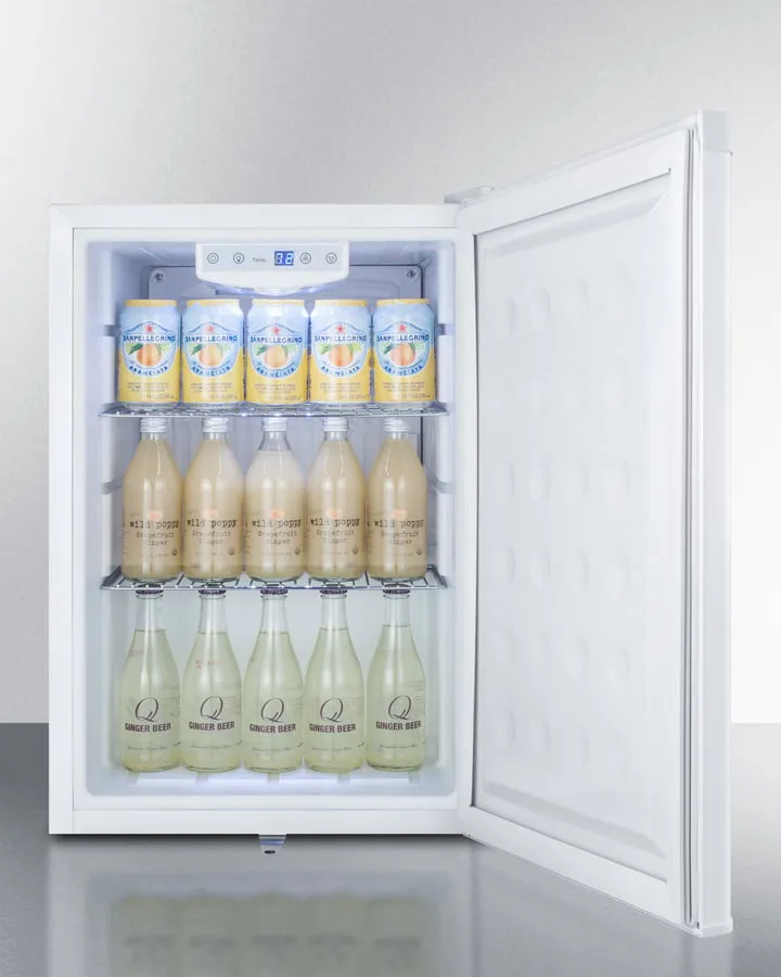 Summit FF31L7BI Commercial Style Built-In Capable Compact All-Refrigerator In White With Digital Thermostat