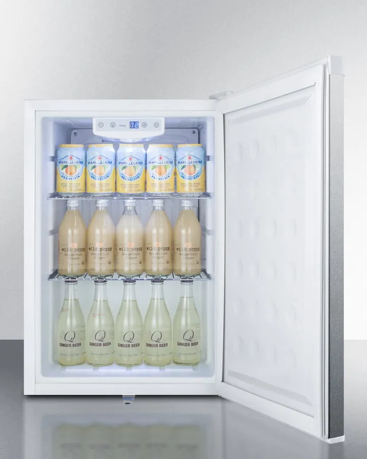 Summit FF31L7BISS Commercial Style Built-In Capable Compact All-Refrigerator In White With Digital Thermostat