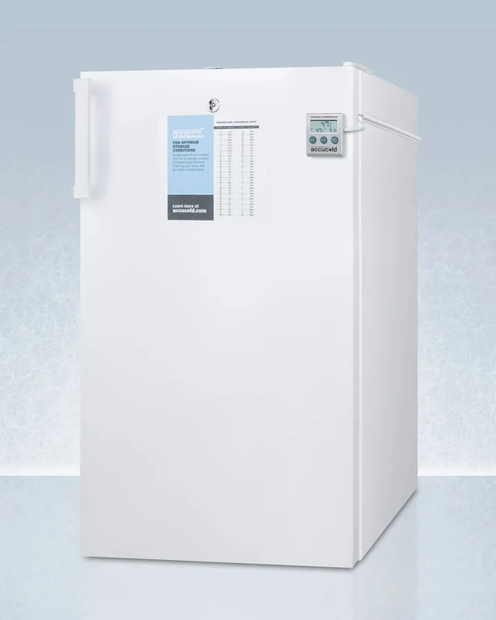 Summit FF511LBI7PLUS2 Commercially Approved 20" Wide Built-In Undercounter All-Refrigerator, Auto Defrost With An Internal Fan, Nist Calibatred Thermometer, And Lock