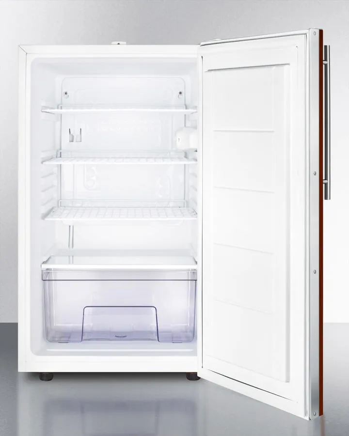 Summit FF511LBIIFADA 20" Wide Counter Height All-Refrigerator For General Purose Use, Auto Defrost With A Lock And Integrated Door Frame For Full Overlay Panels