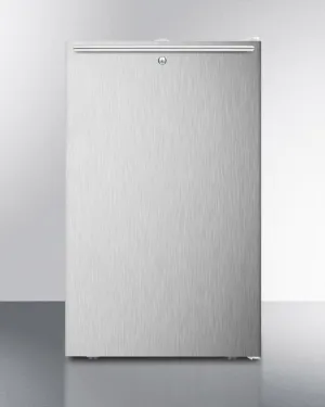 Summit FF511LBISSHHADA Ada Compliant 20" Wide Built-In Undercounter All-Refrigerator For General Purpose Use, Auto Defrost With A Lock, Ss Door, Horizontal Handle And White Cabinet