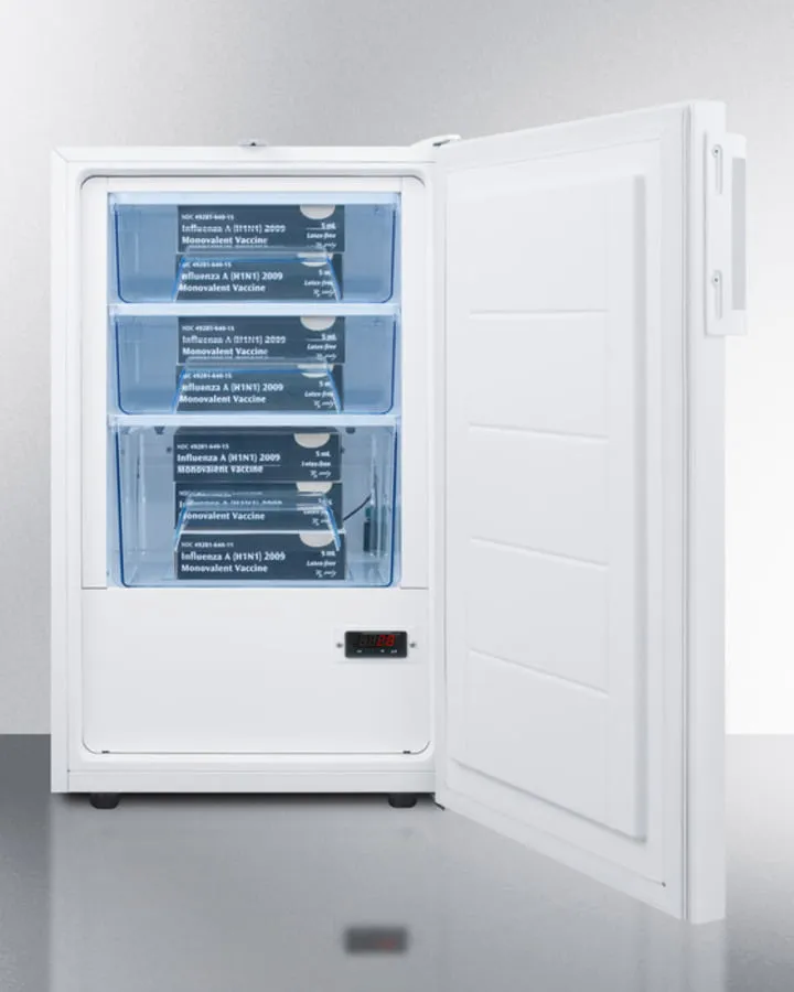 Summit FF511LBIVACADA Built-In Ada Undercounter Medical All-Refrigerator For Temperature Stable Medical Storage, With Interior Basket Drawers, Internal Fan, Lock, And More