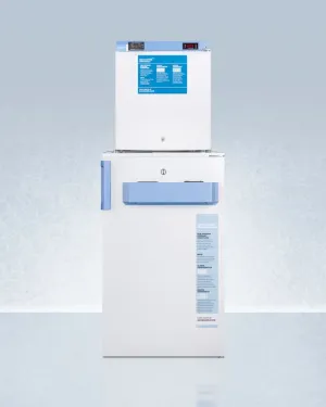 Summit FF511LFS24LSTACKMED2 Stacked Combination Of Ff511Lbimed2 Auto Defrost All-Refrigerator And Fs24Lmed2 Compact Manual Defrost All-Freezer, Both With Locks, Digital Controls, And Nist Calibrated Alarm/Thermometers
