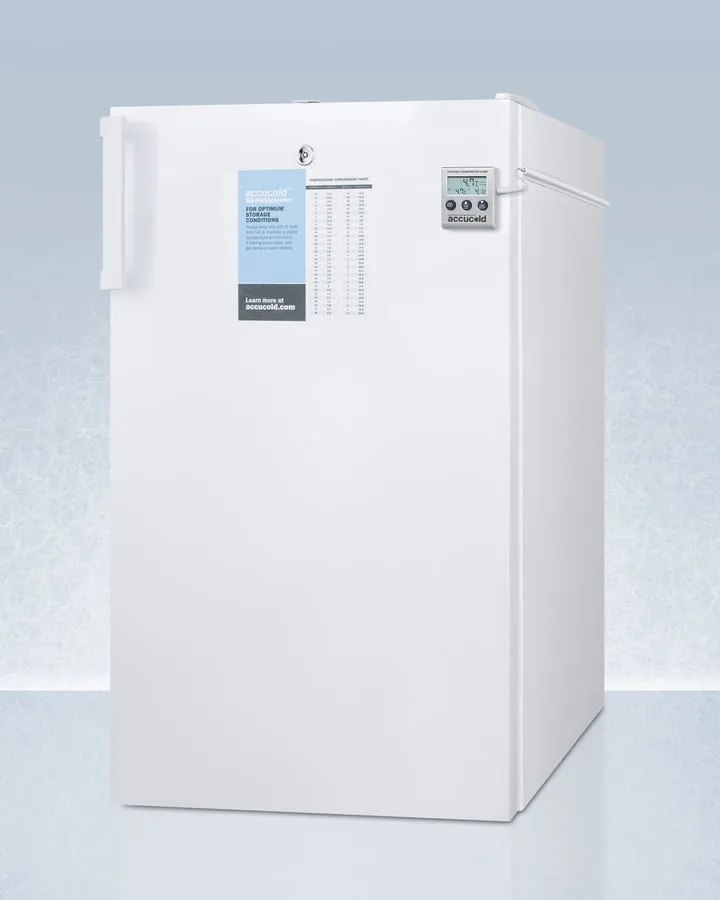 Summit FF511LMED 20" Wide Counter Height All-Refrigerator For Medical Use, With Digital Thermostat, Internal Fan, Lock, Temperature Alarm, And Hospital Grade Plug; Replaces Ff510Lmed