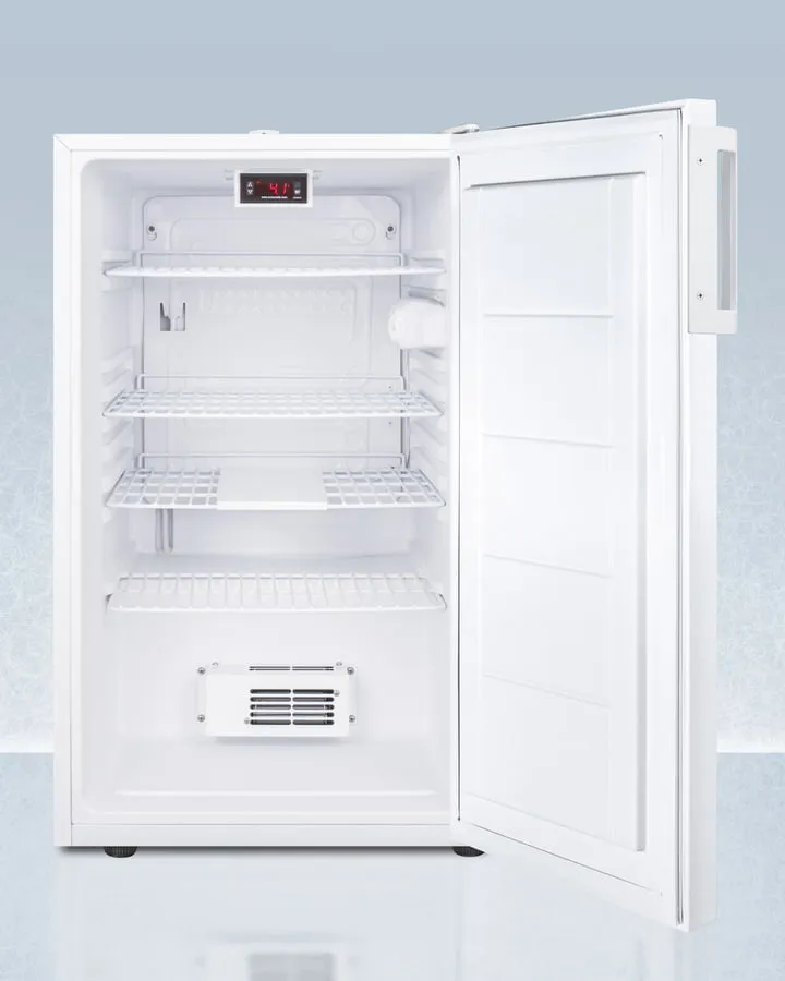Summit FF511LPROADA Ada Compliant Auto Defrost All-Refrigerator With Lock, Interior Digital Thermostat, Fan, And Access Port For User-Provided Monitoring Equipment