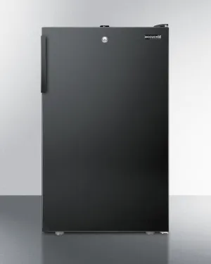 Summit FF521BLBI7ADA Commercially Listed Ada Compliant 20" Wide Built-In Undercounter All-Refrigerator, Auto Defrost With A Lock And Black Finish
