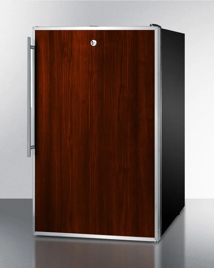 Summit FF521BLBIFR 20" Wide Built-In Undercounter All-Refrigerator For General Purpose Use, Auto Defrost With A Lock And Stainless Steel Door Frame For Slide-In Custom Panels