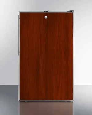 Summit FF521BLBIFR 20" Wide Built-In Undercounter All-Refrigerator For General Purpose Use, Auto Defrost With A Lock And Stainless Steel Door Frame For Slide-In Custom Panels