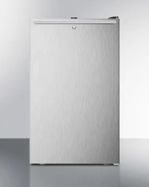 Summit FF521BLSSHHADA Ada Compliant 20" Wide Counter Height All-Refrigerator For General Purpose Use, Auto Defrost With A Lock, Ss Door, Horizontal Handle, And Black Cabinet