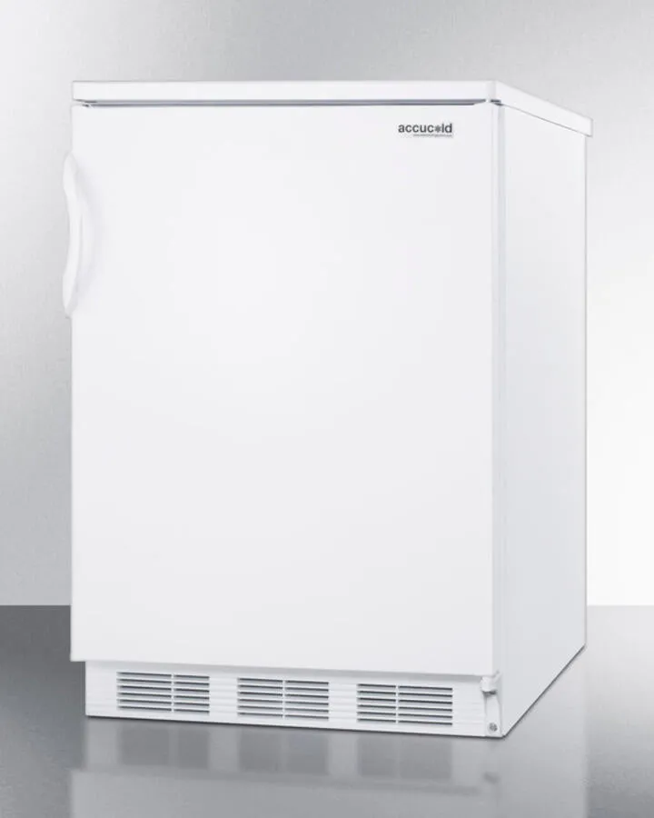 Summit FF6 Freestanding Counter Height All-Refrigerator For General Purpose Use, With Automatic Defrost Operation And White Exterior