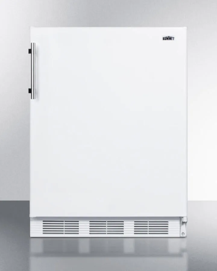 Summit FF61 Freestanding Residential Counter Height All-Refrigerator In White With Automatic Defrost And Deluxe Interior