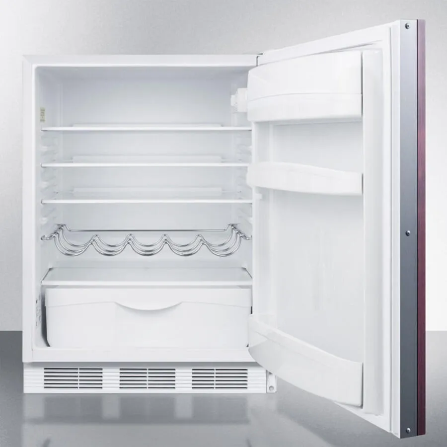Summit FF61BIIF Built-In Undercounter Auto Defrost All-Refrigerator For Residential Use With A Customizable Door Front To Accept Overlay Panels And White Cabinet Finish