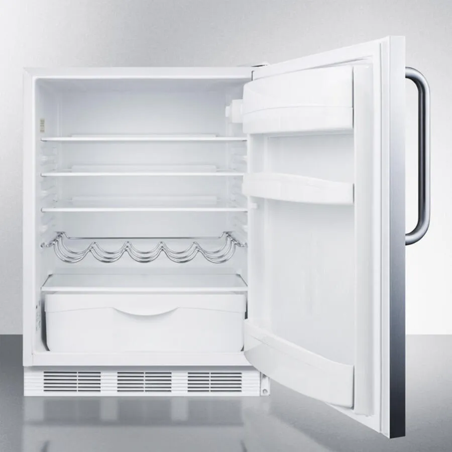 Summit FF61CSS Built-In Undercounter All-Refrigerator For Residential Use, Auto Defrost With Complete Stainless Steel Exterior