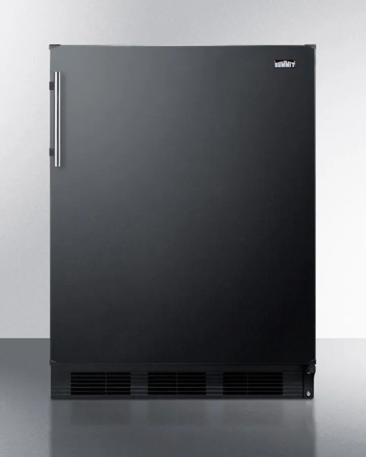 Summit FF63BBI Built-In Undercounter All-Refrigerator For Residential Use, Auto Defrost With Black Exterior