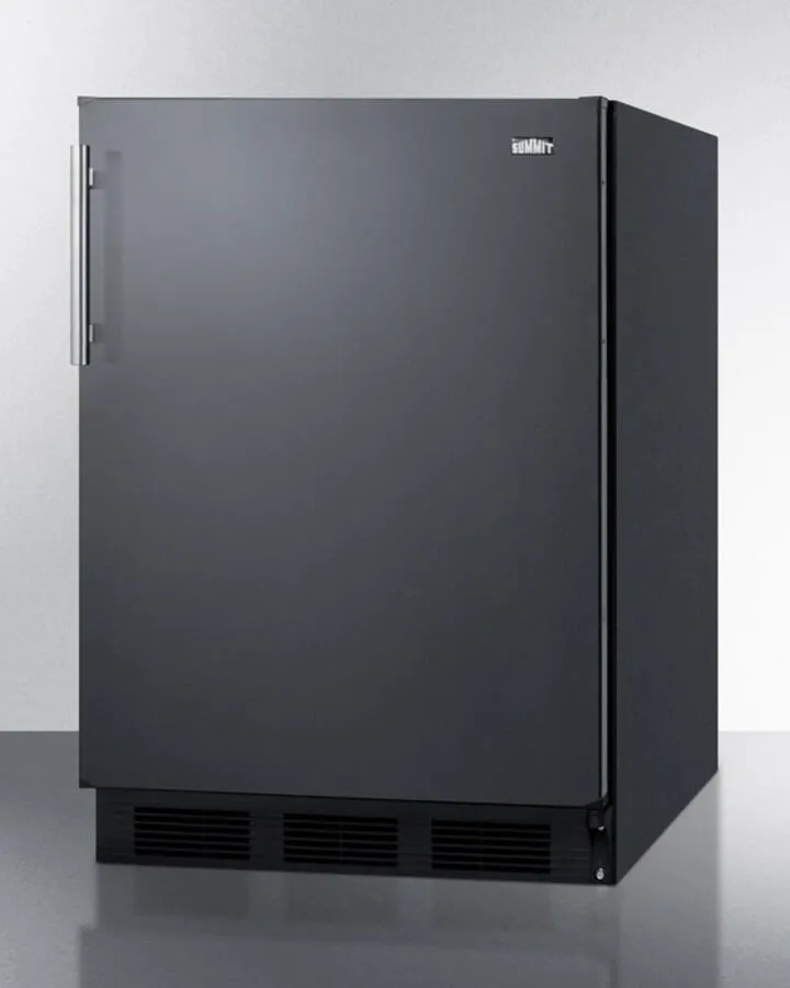 Summit FF63BBI Built-In Undercounter All-Refrigerator For Residential Use, Auto Defrost With Black Exterior