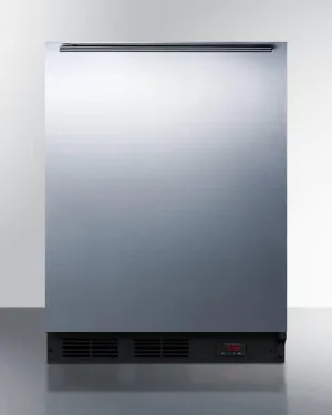 Summit FF63BBIDTPUBSSHH Built-In Undercounter Craft Beer Pub Cellar With Black Cabinet, Stainless Steel Door, Horizontal Handle, Digital Thermostat, And Deluxe Interior