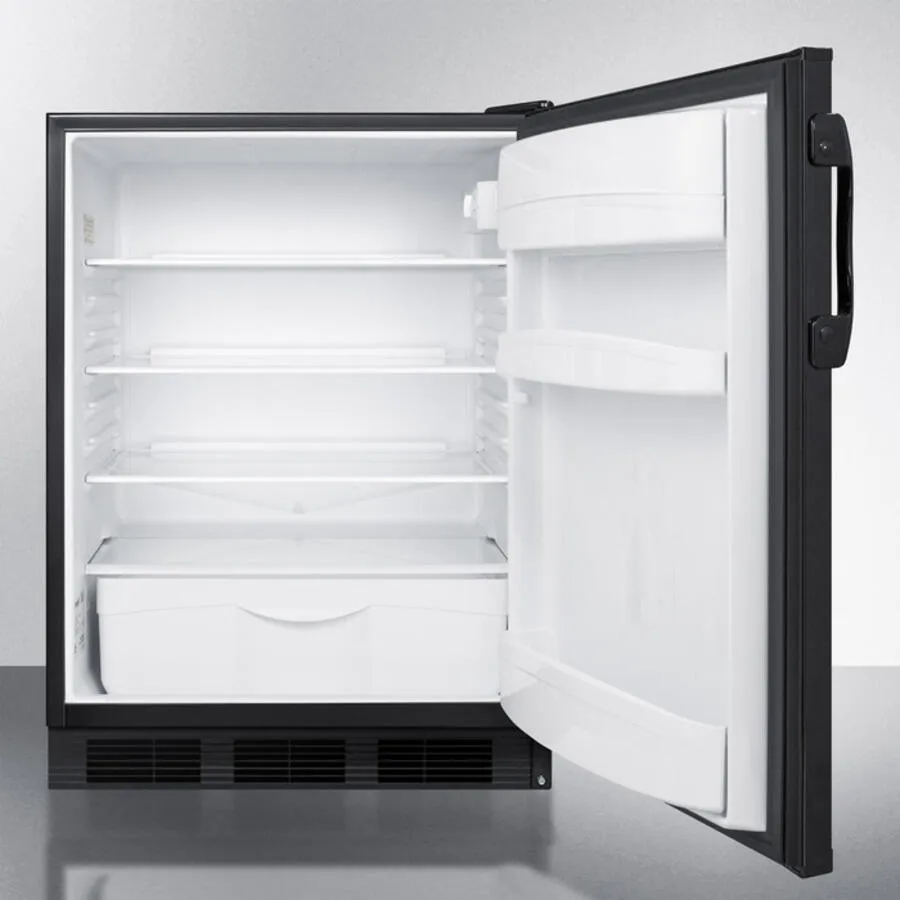 Summit FF6B Freestanding Counter Height All-Refrigerator For General Purpose Use, With Automatic Defrost Operation And Black Exterior