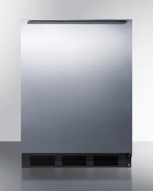 Summit FF6B7SSHHADA Ada Compliant Commercial All-Refrigerator For Freestanding General Purpose Use, Auto Defrost With Stainless Steel Door, Horizontal Handle, And Black Cabinet