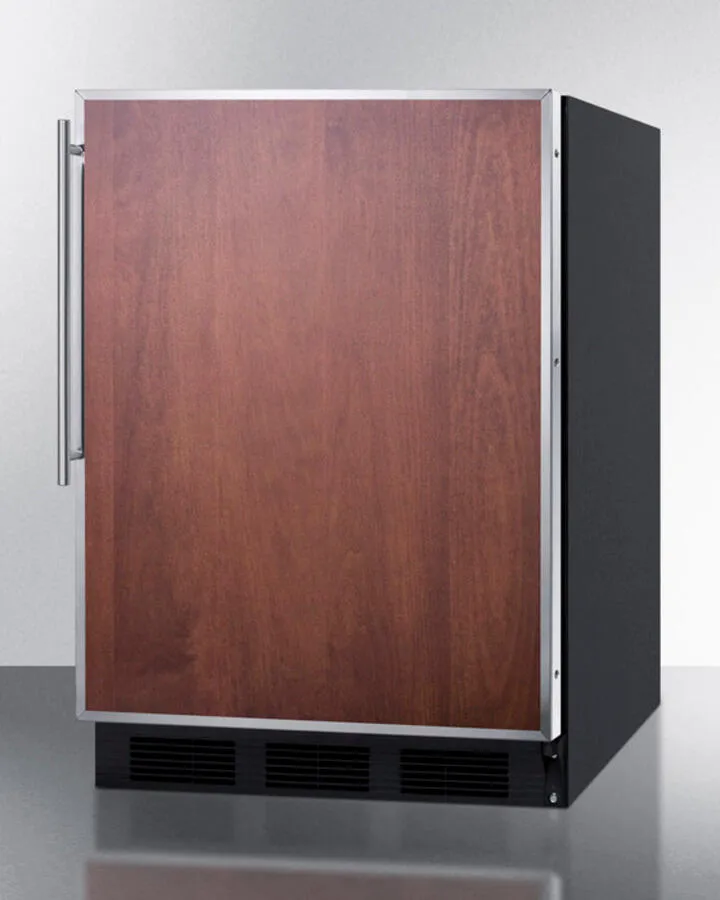 Summit FF6BBIFR Built-In Undercounter All-Refrigerator For General Purpose Use, Auto Defrost W/Ss Door Frame For Slide-In Panels And Black Cabinet