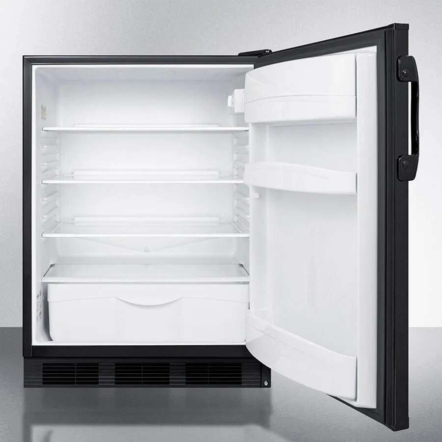 Summit FF6BKBI7ADA Ada Compliant Commercial All-Refrigerator For Built-In General Purpose Use, With Automatic Defrost Operation And Black Exterior