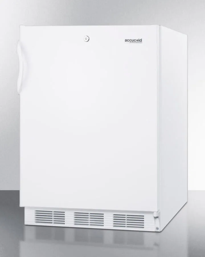 Summit FF6LBIADA Ada Compliant All-Refrigerator For Built-In General Purpose Use, With Lock, Automatic Defrost Operation And White Exterior