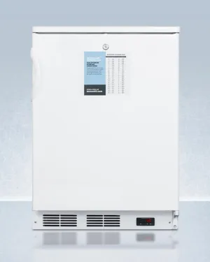 Summit FF6LPRO 24" Wide Auto Defrost All-Refrigerator With Lock, Digital Thermostat, Internal Fan, Door Storage, And Access Port For User-Provided Monitoring Equipment