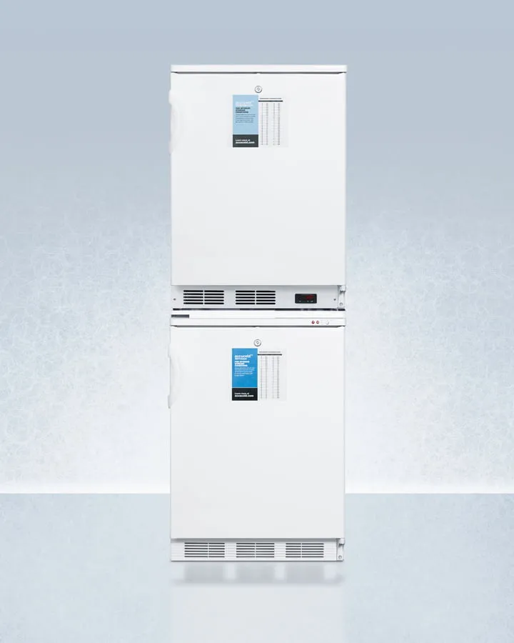 Summit FF6LVT65MLSTACKPRO Ff6Lpro Auto Defrost All-Refrigerator With Digital Controls Stacked With -25 C Manual Defrost Vt65Mlpro All-Freezer, Both With Factory-Installed Probe Holes