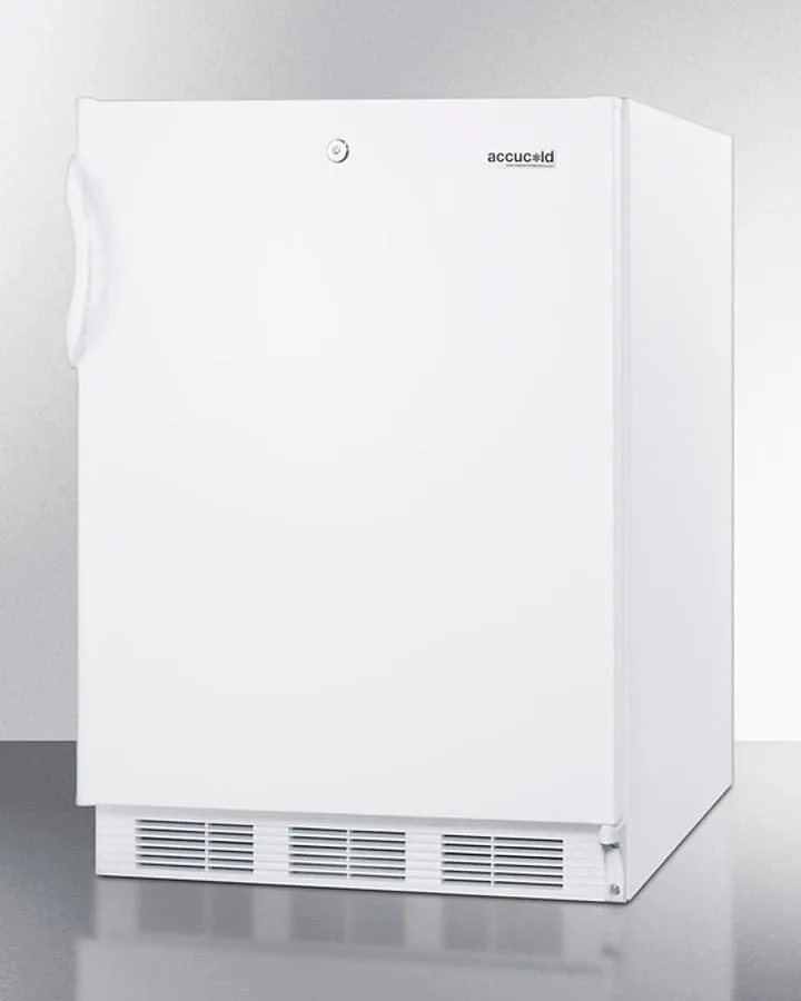 Summit FF6LWADA Ada Compliant All-Refrigerator For Freestanding General Purpose Use, With Lock, Automatic Defrost Operation And White Exterior
