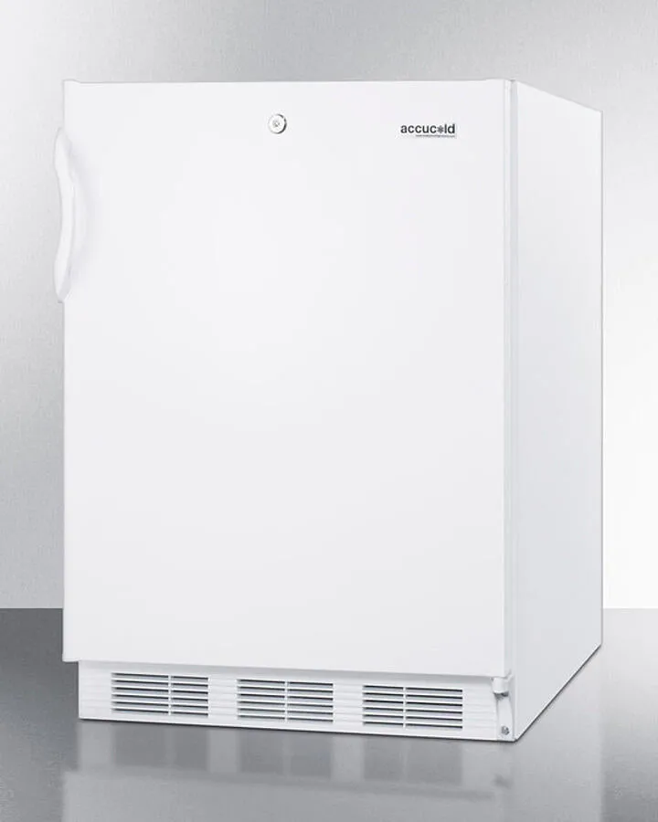 Summit FF6LWBI7ADA Ada Compliant Commercial All-Refrigerator For Built-In General Purpose Use, With Lock, Automatic Defrost Operation And White Exterior