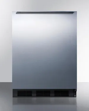 Summit FF7BKBISSHHADA Ada Compliant Built-In Undercounter All-Refrigerator For General Purpose Or Commercial Use, Auto Defrost W/Ss Door, Horizontal Handle, And Black Cabinet