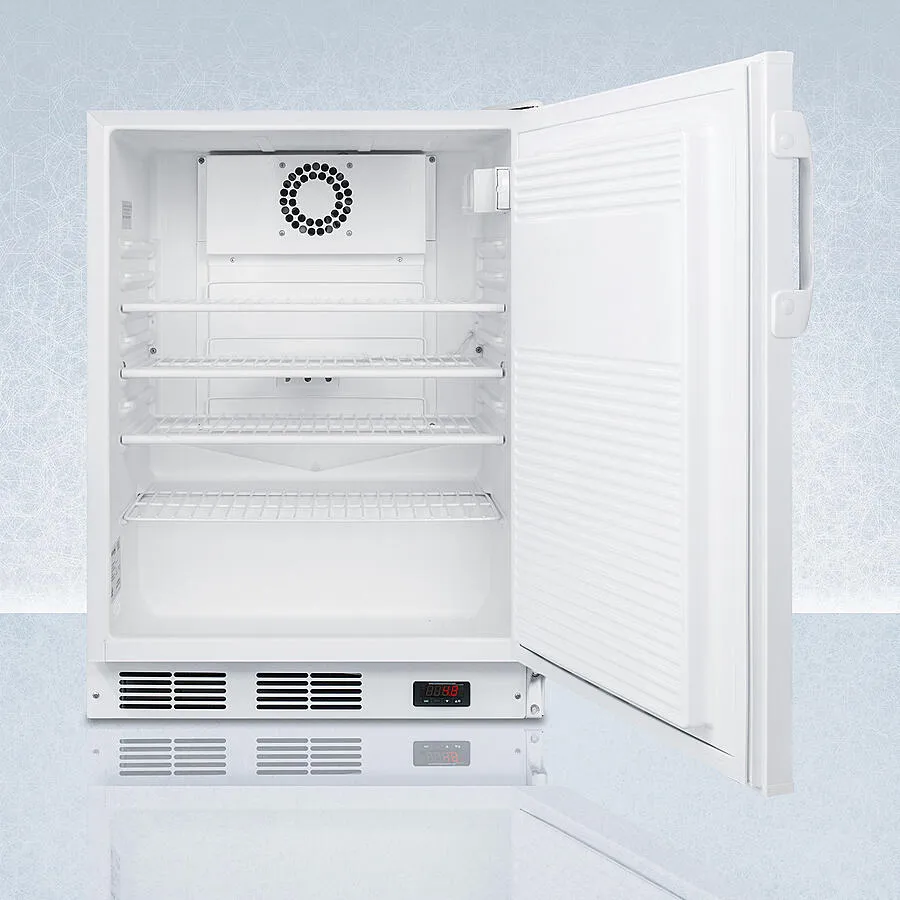 Summit FF7LWBIADAGP Ada Compliant Built-In Undercounter All-Refrigerator For General Purpose And Commercial Use, With Lock, Auto Defrost Operation, Internal Fan, Digital Thermostat, And White Exterior
