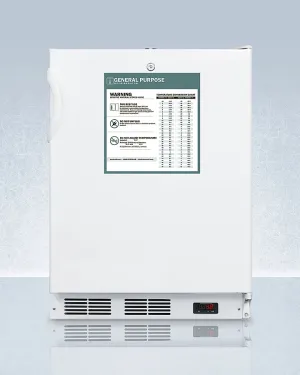 Summit FF7LWBIADAGP Ada Compliant Built-In Undercounter All-Refrigerator For General Purpose And Commercial Use, With Lock, Auto Defrost Operation, Internal Fan, Digital Thermostat, And White Exterior