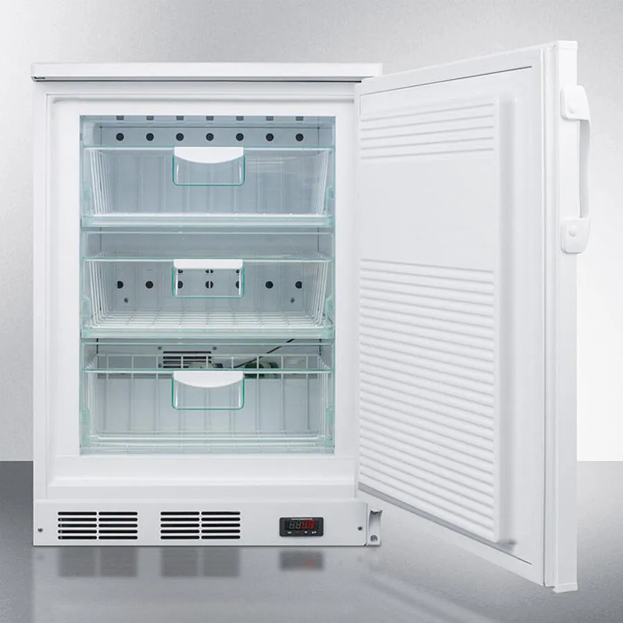 Summit FF7LWBIVAC Built-In Undercounter Medical All-Refrigerator For Temperature Stable Medical Storage, With Interior Basket Drawers, Internal Fan, Lock, And More