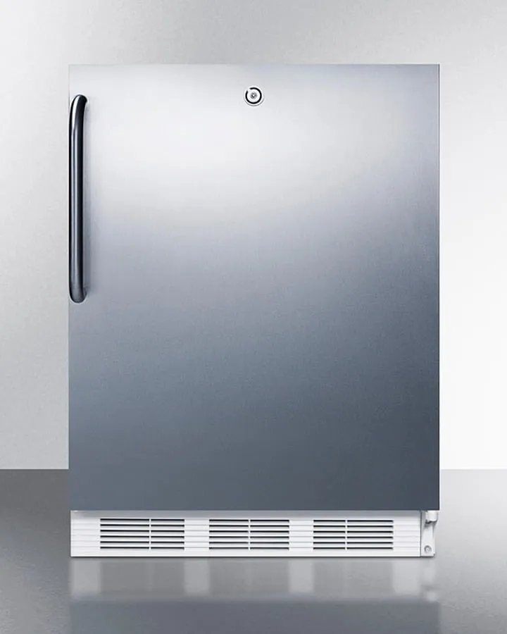 Summit FF7LWCSSADA Ada Compliant Built-In Undercounter All-Refrigerator For General Purpose Or Commercial Use, Auto Defrost W/Ss Wrapped Exterior, Towel Bar Handle, And Lock