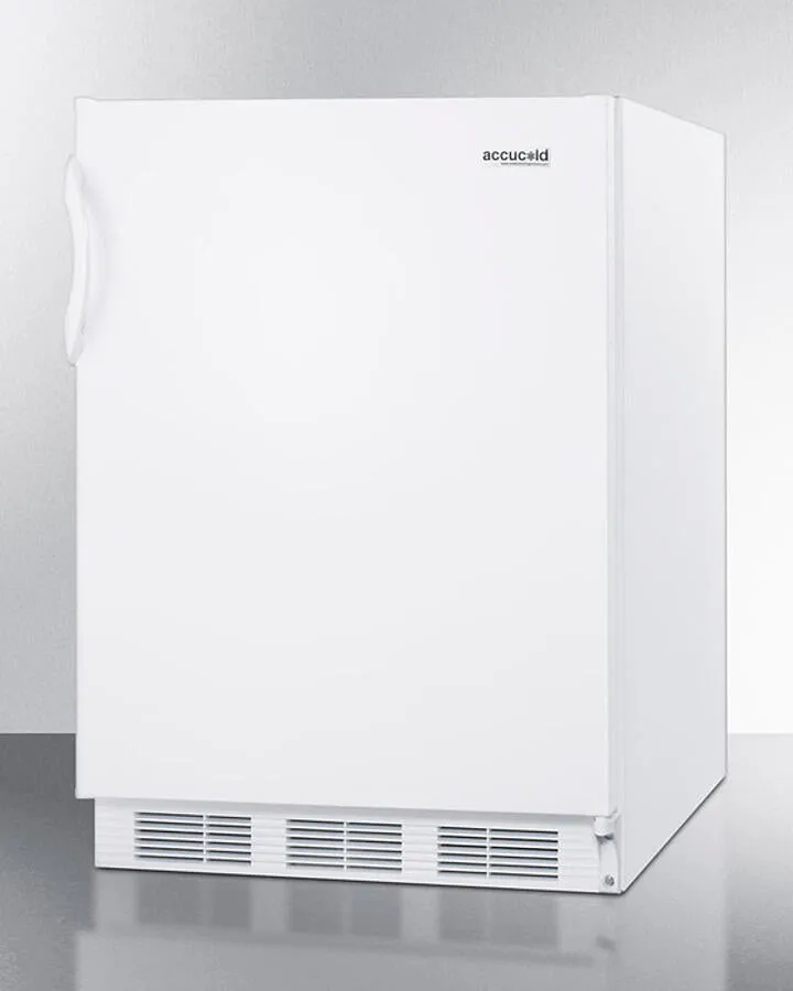 Summit FF7WBIADA Ada Compliant Built-In Undercounter All-Refrigerator For General Purpose Or Commercial Use, With Flat Door Liner, Auto Defrost Operation And White Exterior