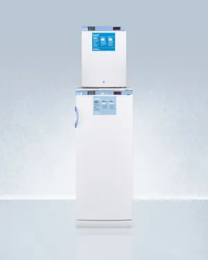 Summit FFAR10FS30LSTACKMED2 Stacked Combination Of Ffar10Med2 Auto Defrost All-Refrigerator And Fs30Lmed2 Compact Manual Defrost All-Freezer, Both With Locks, Digital Controls, And Nist Calibrated Alarm/Thermometers