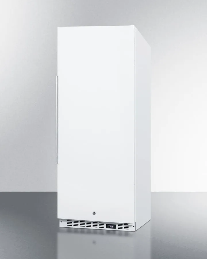 Summit FFAR12W7 10.1 Cu.Ft. Commercial All-Refrigerator With Stainless Steel Interior, White Exterior, Digital Thermostat, Lock, And Automatic Defrost Operation