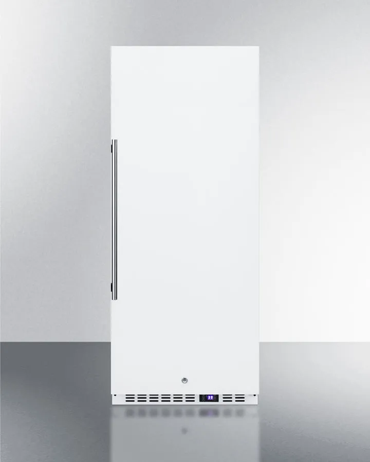 Summit FFAR12W7 10.1 Cu.Ft. Commercial All-Refrigerator With Stainless Steel Interior, White Exterior, Digital Thermostat, Lock, And Automatic Defrost Operation