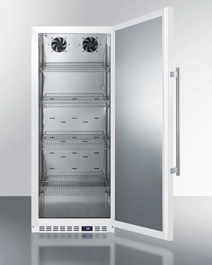 Summit FFAR12W7 10.1 Cu.Ft. Commercial All-Refrigerator With Stainless Steel Interior, White Exterior, Digital Thermostat, Lock, And Automatic Defrost Operation