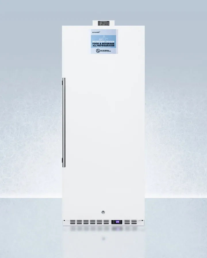 Summit FFAR12WNZ Commercially Approved 10.1 Cu.Ft. Nutrition Center Series All-Refrigerator With Stainless Steel Door, Front Lock, And Nist Calibrated Digital Temperature Display