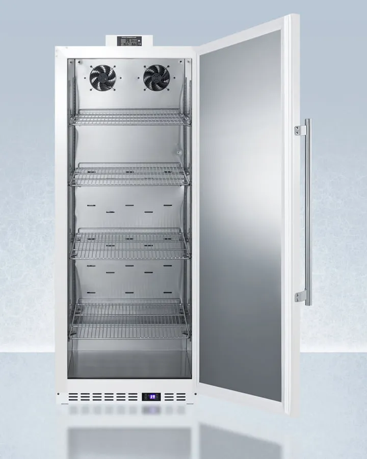 Summit FFAR12WNZ Commercially Approved 10.1 Cu.Ft. Nutrition Center Series All-Refrigerator With Stainless Steel Door, Front Lock, And Nist Calibrated Digital Temperature Display