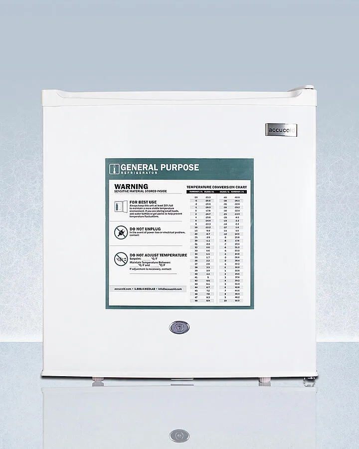 Summit FFAR23LGP Compact 1.7 Cu.Ft. General Purpose All-Refrigerator In White With Automatic Defrost, Front Lock, And Flat Door Liner